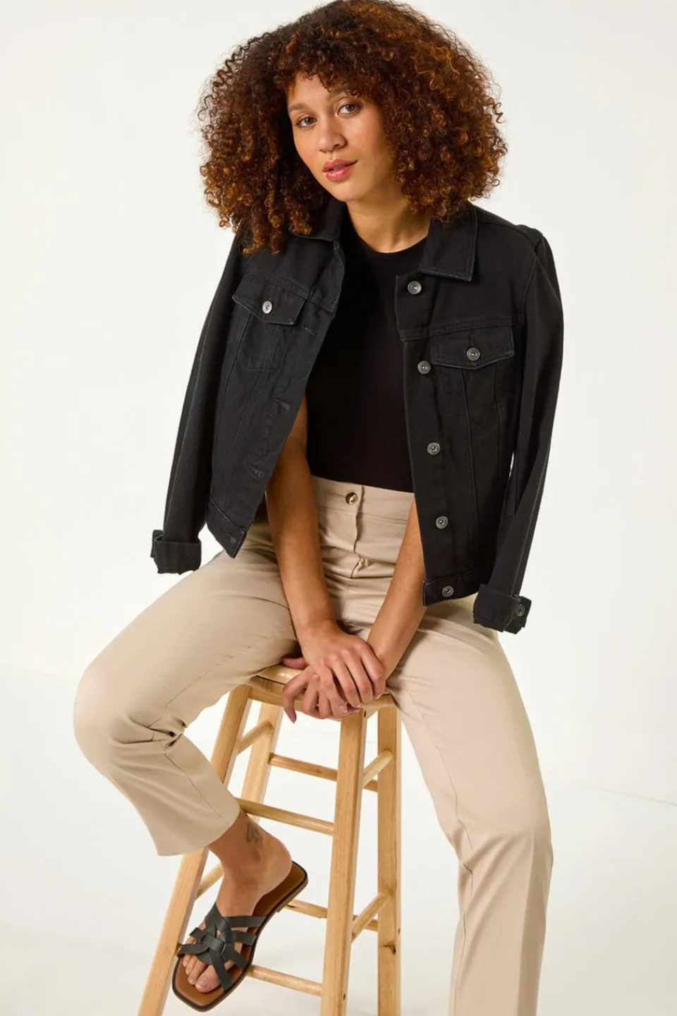 Trousers>Roman Stone Cotton Stretch Cropped Trouser