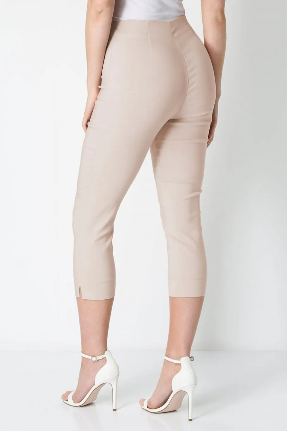 Trousers>Roman Cropped Stretch Trouser Stone