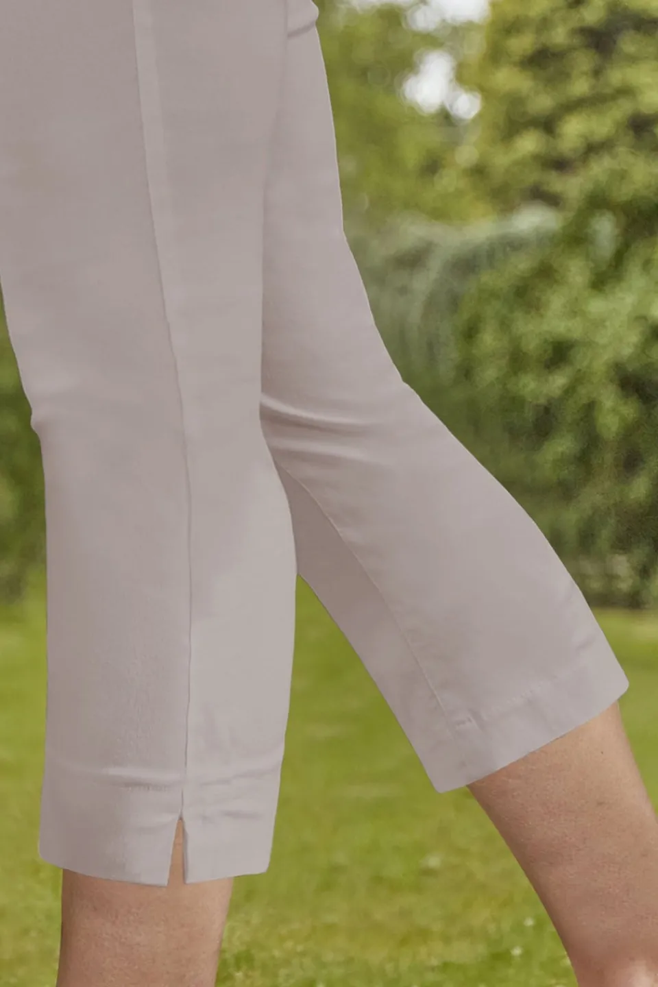 Trousers>Roman Cropped Stretch Trouser Stone