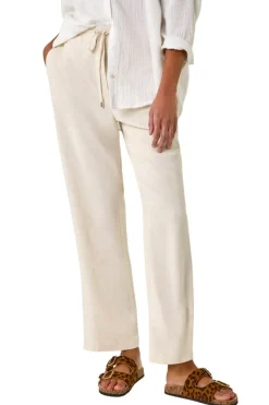 Trousers>Roman Full Length Linen Trousers Stone
