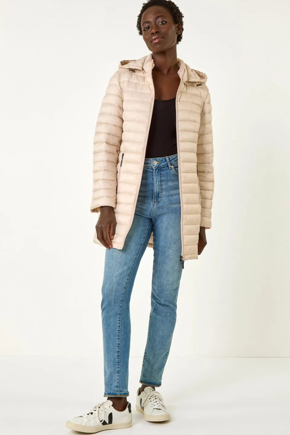 Coats & Jackets>Roman Stone Padded Hooded Coat