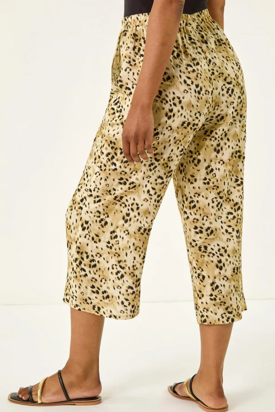 Trousers>Roman Stone Petite Animal Print Cropped Trouser
