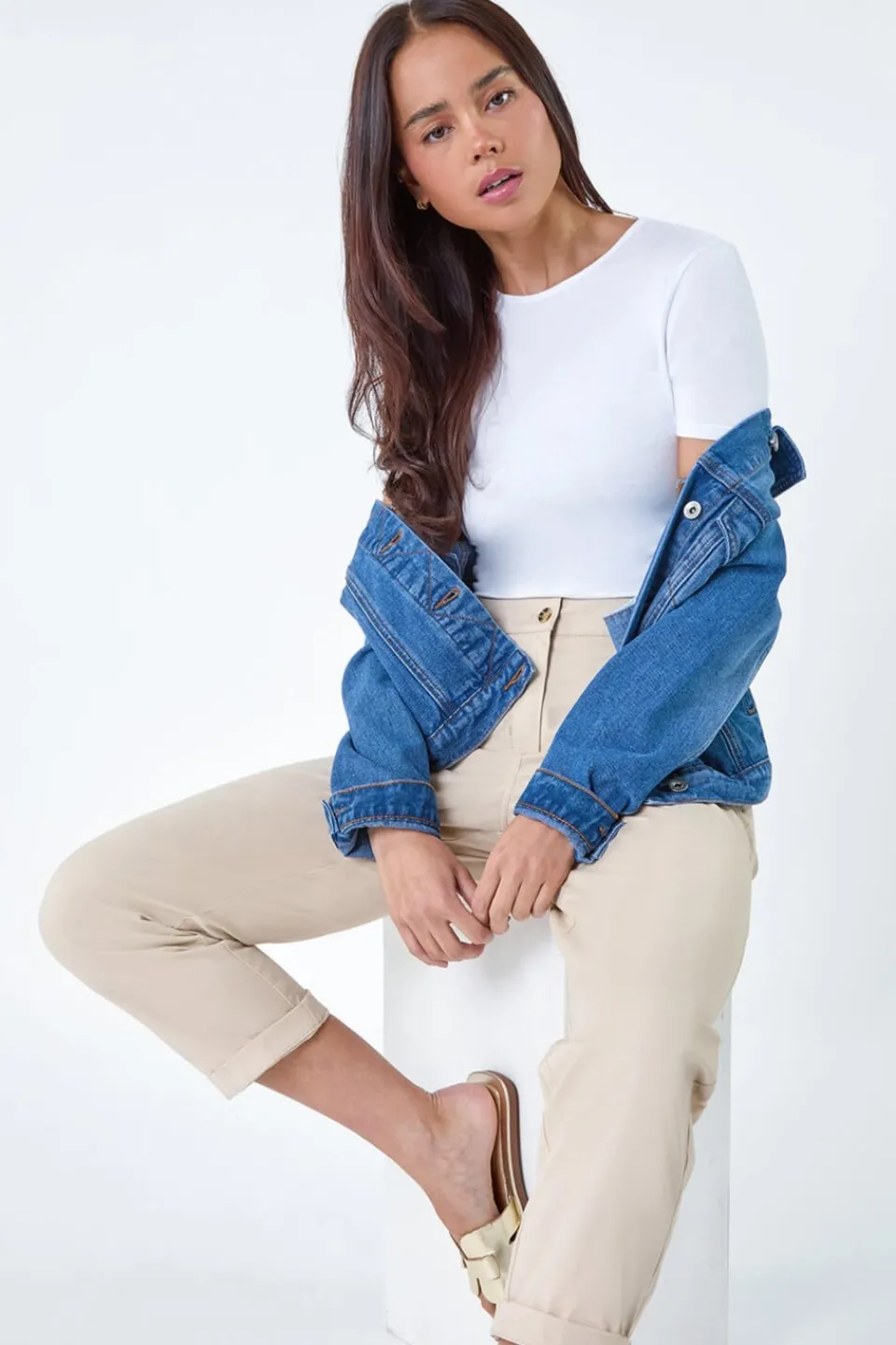 Trousers>Roman Stone Petite Cotton Blend Stretch Chino Trousers