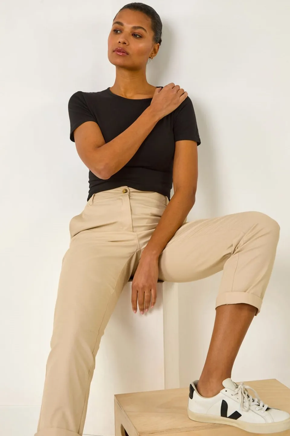 Trousers>Roman Stone Plain Cotton Chino Trousers