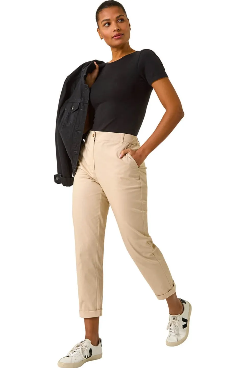 Trousers>Roman Stone Plain Cotton Chino Trousers