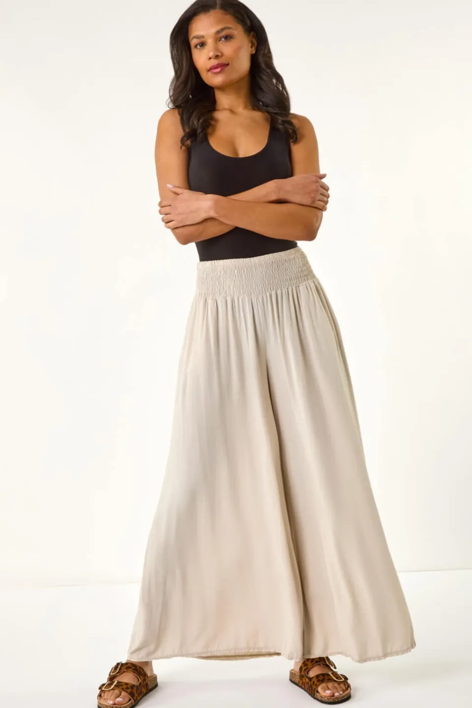 Trousers>Roman Stone Relaxed Wide Leg Trouser