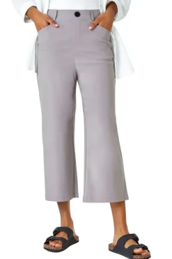 Trousers>Roman Taupe Cropped Stretch Culotte