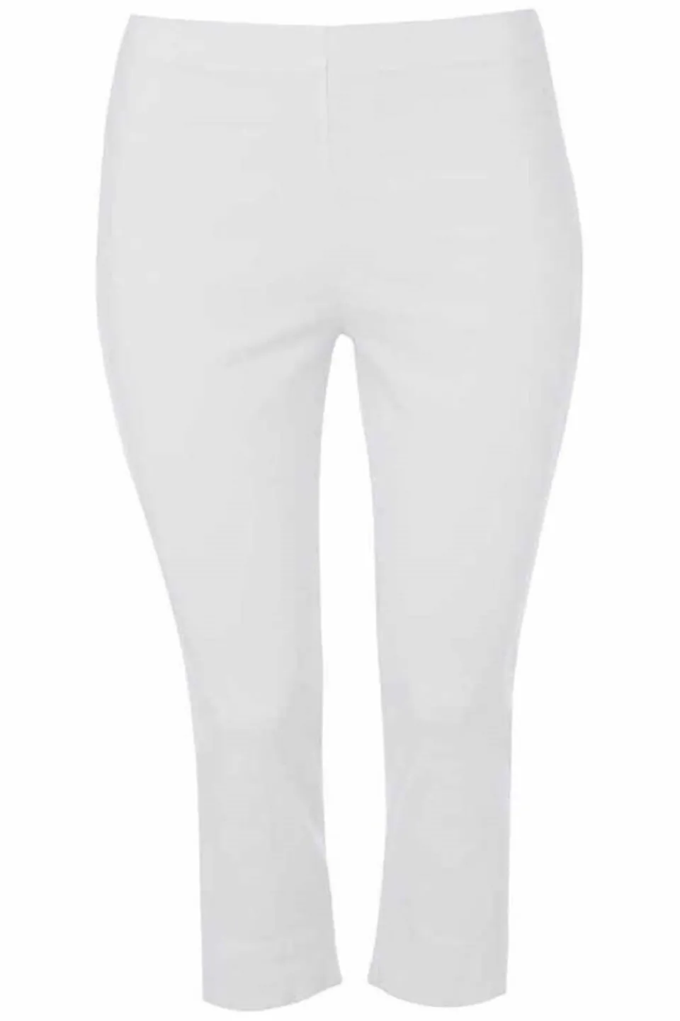 Trousers>Roman Curve Cropped Stretch Trouser White