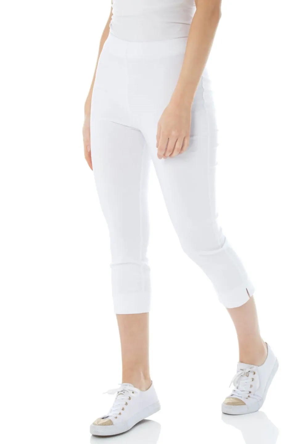 Trousers>Roman Petite Cropped Stretch Trousers White