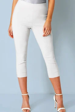 Trousers>Roman Petite Cropped Stretch Trousers White