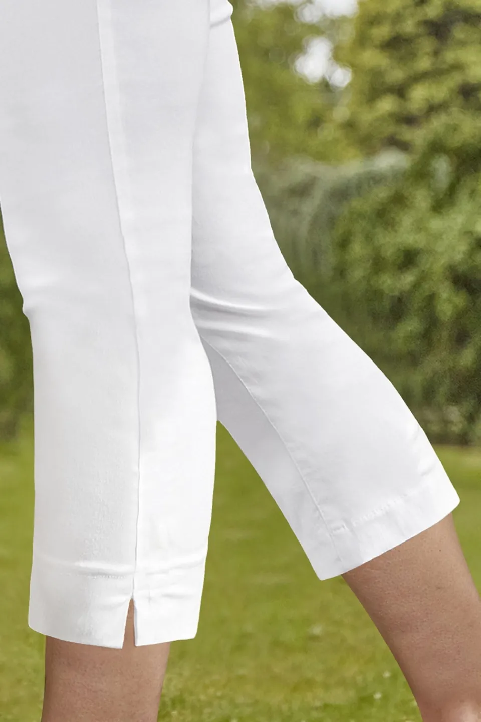Trousers>Roman Petite Cropped Stretch Trousers White