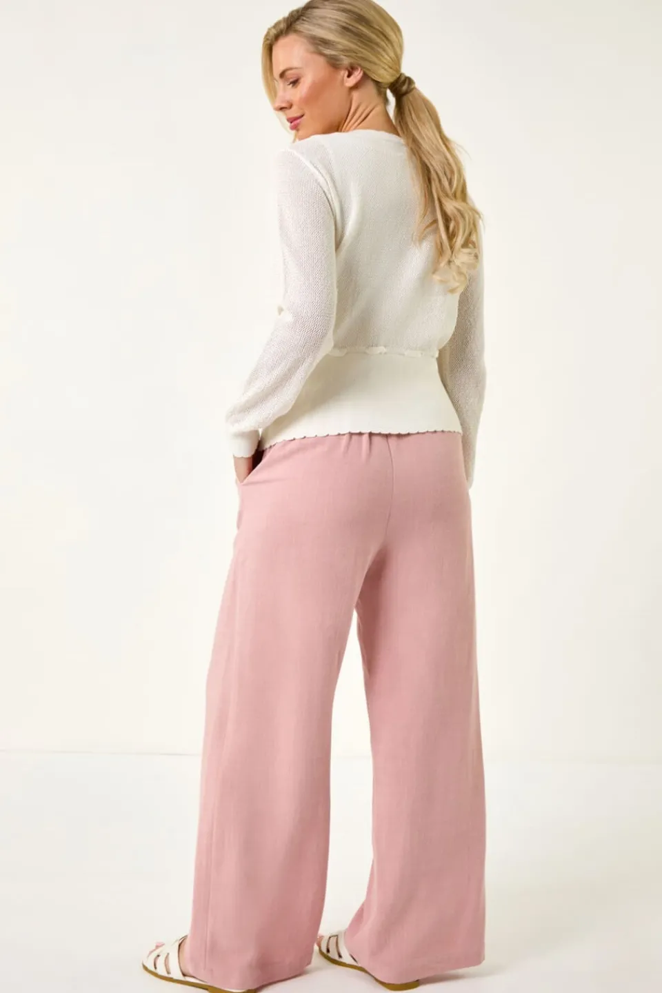 Tops>Roman White Petite Floral Button Up Cardigan