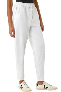 Trousers>Roman White Seam Detail Cropped Trousers