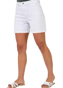 Shorts>Roman Stretch Denim Mom Shorts White