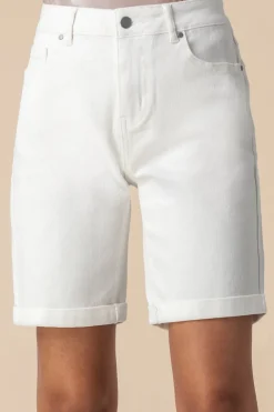Shorts>Roman Turned Hem Denim Stretch Shorts White