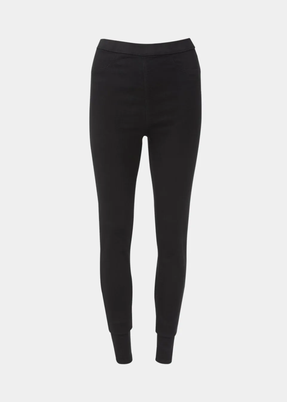 Jeans & Jeggings>Papaya Denim Rosie Black Pull On Jeggings (Long Length)