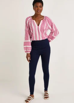 Jeans & Jeggings>Papaya Denim Rosie Rinse Pull On Jeggings Darkwash