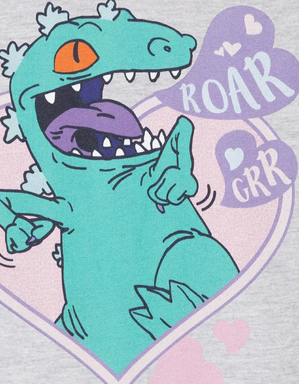 Tops>Rugrats Reptar Love Grey Marl Hoodie