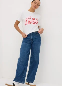 T-Shirts>Papaya Sabrina Carpenter White I'm A Singer T-Shirt