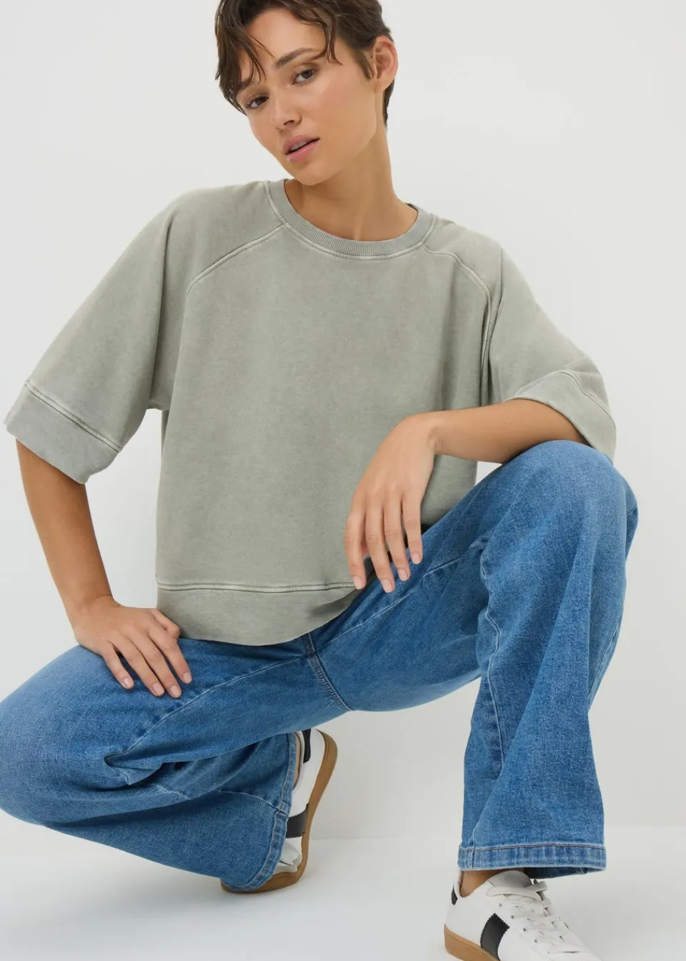 T-Shirts>Papaya Sage Acid Wash T-Shirt