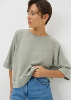 T-Shirts>Papaya Sage Acid Wash T-Shirt