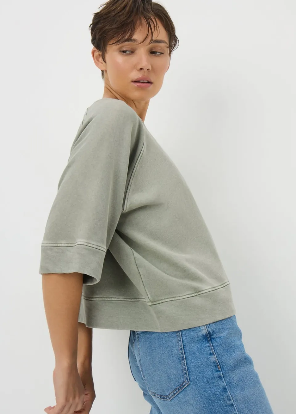 T-Shirts>Papaya Sage Acid Wash T-Shirt
