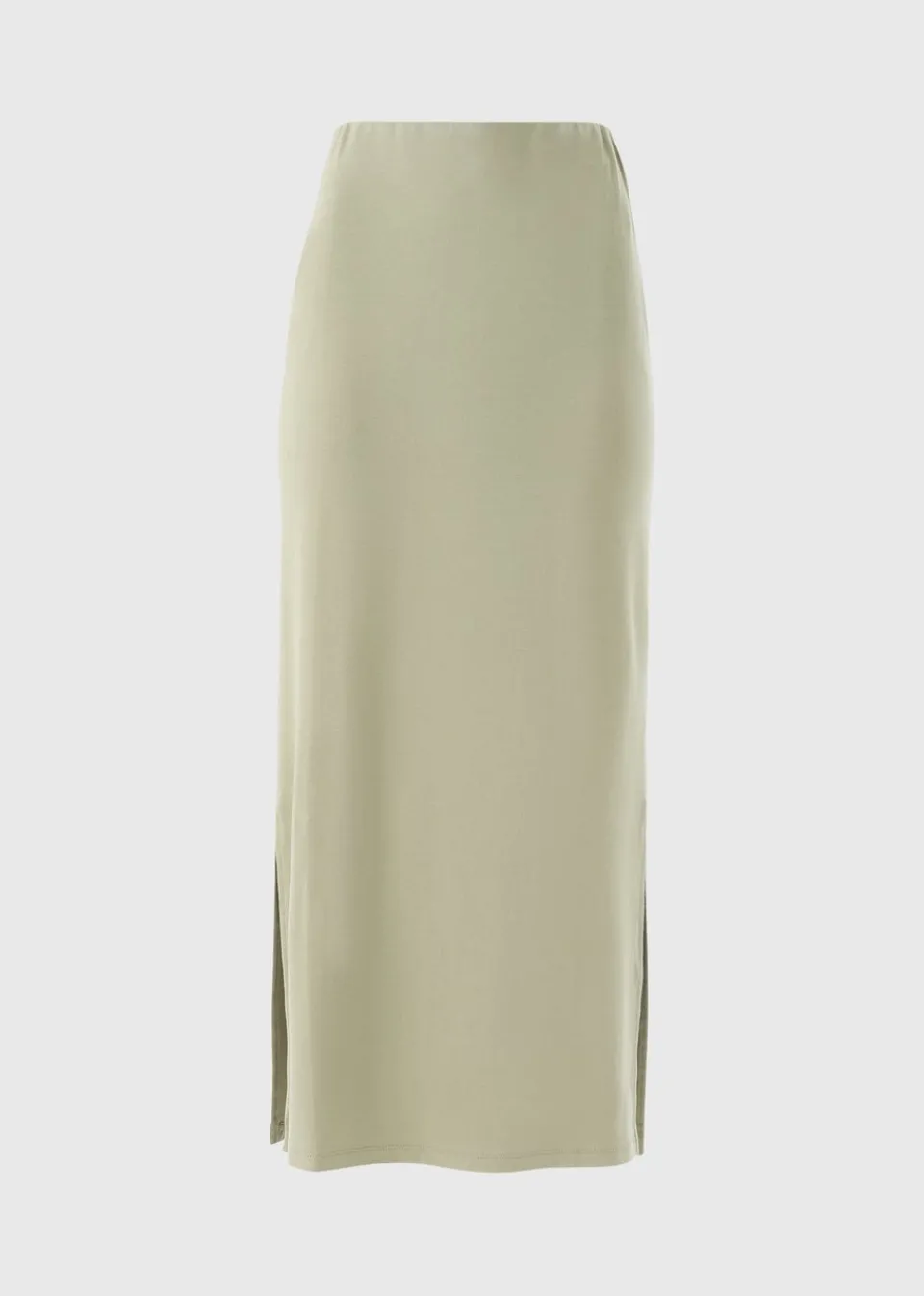 Skirts>Papaya Sage Green Jersey Maxi Skirt