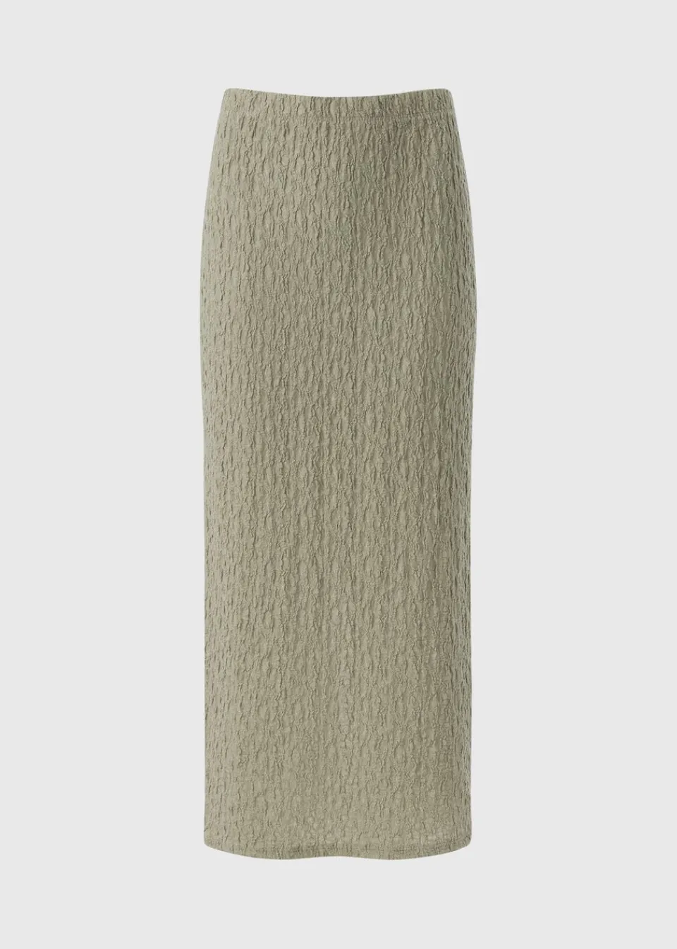 Skirts>Papaya Sage Green Textured Midaxi Skirt