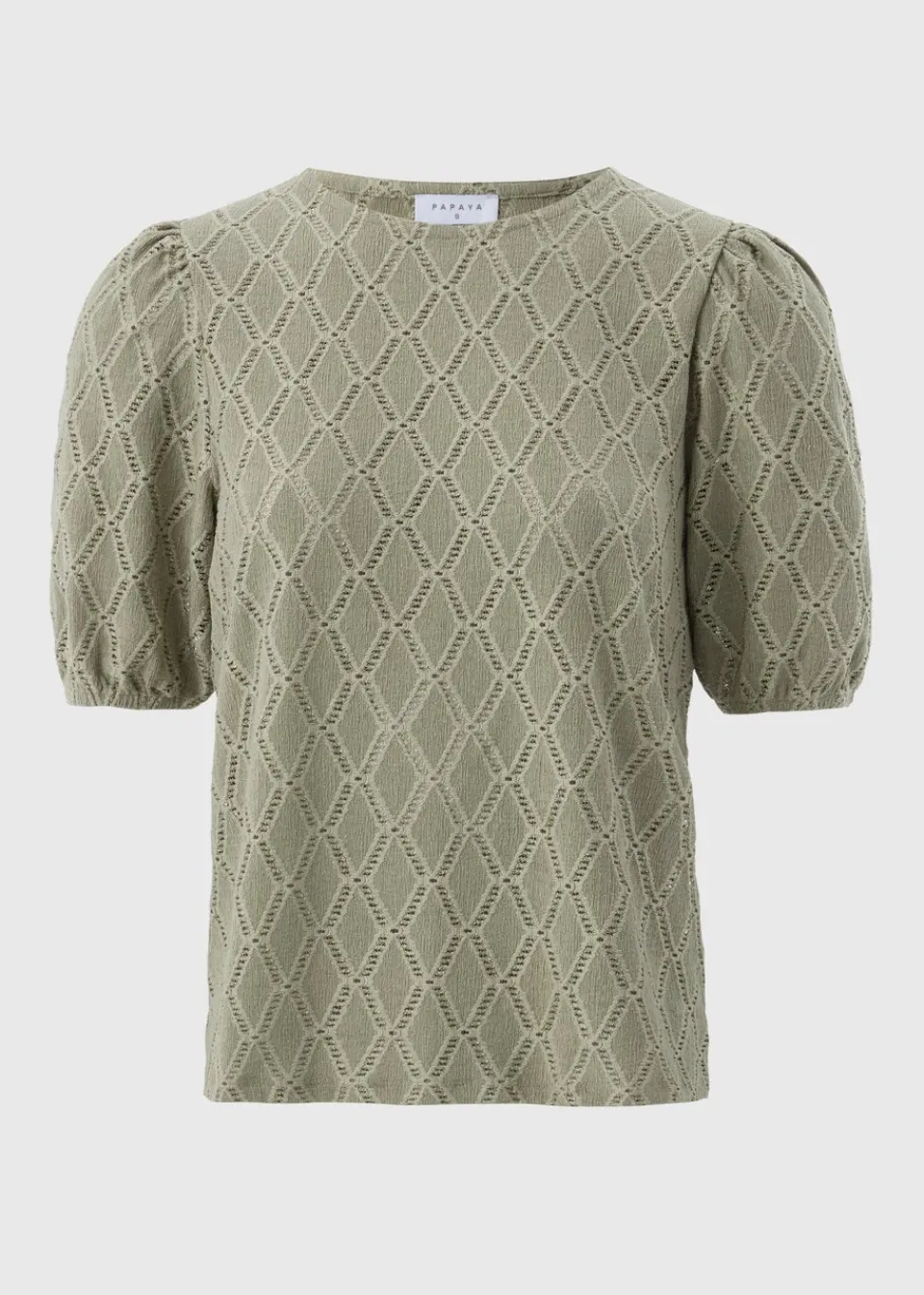 Tops>Papaya Sage Textured Puff Sleeve Top