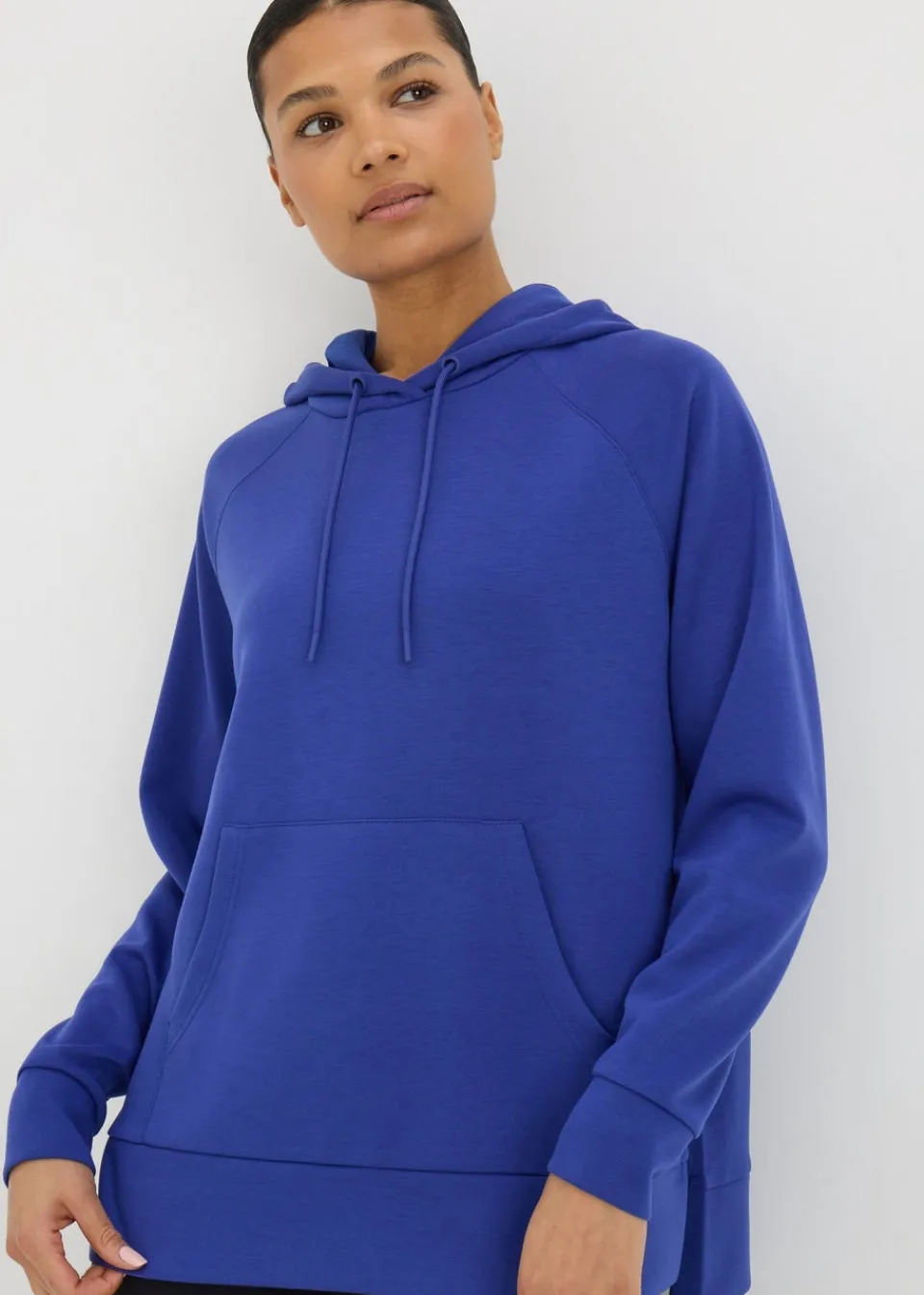 Sportswear>Souluxe Blue Longline Hoodie BrightBlue