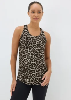 Tops>Souluxe Brown Leopard Vest Top