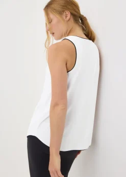 Tops>Souluxe White Piped Vest