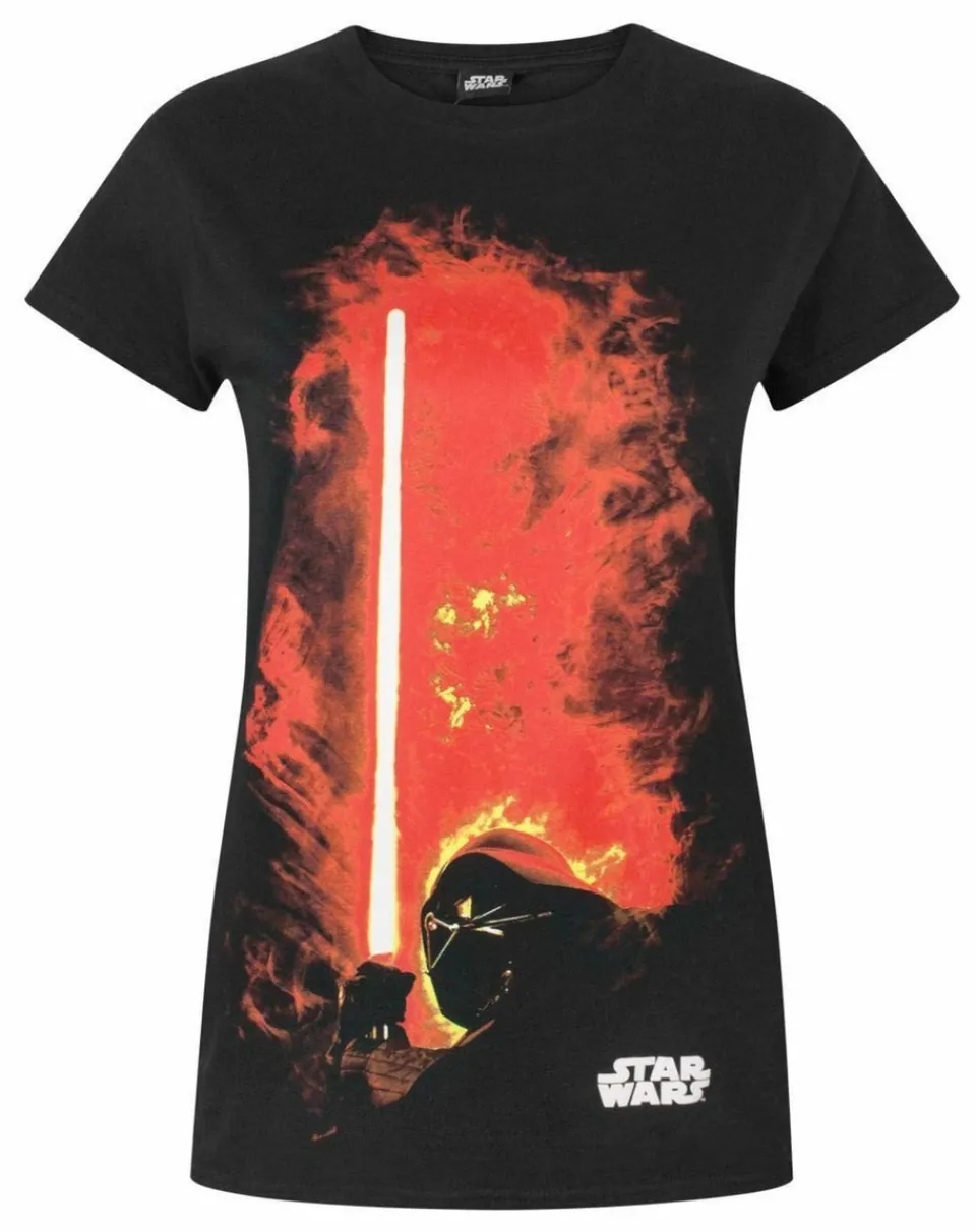 Tops>Star Wars Black Darth Vader Lightsaber T Shirt