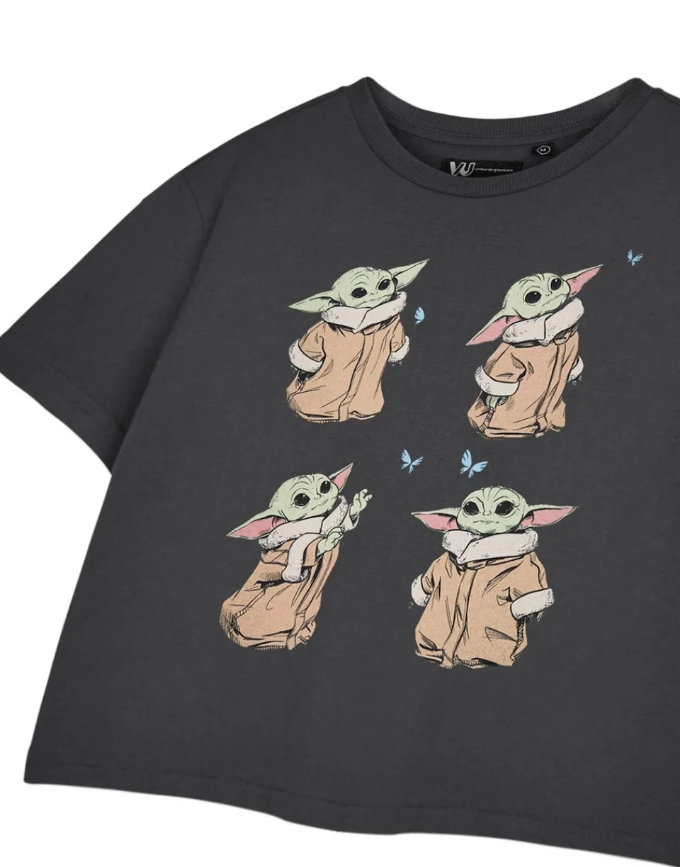 T-Shirts>Star Wars The Mandalorian Grey Grogu Baby Yoda Cropped T Shirt