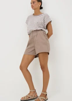 Shorts>Papaya Stone Cotton Shorts