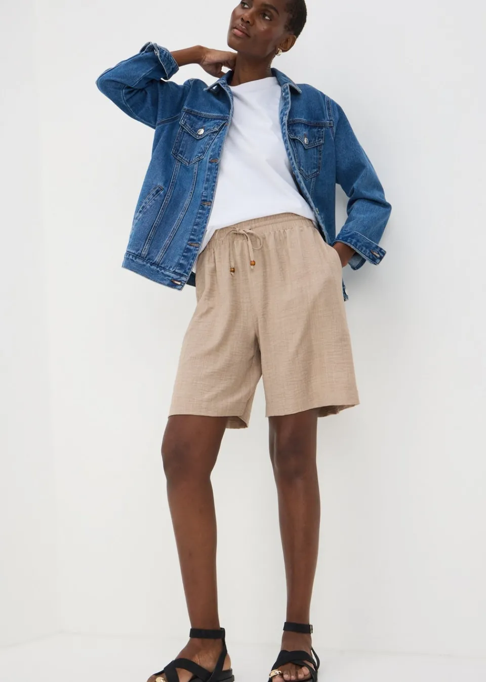 Shorts>Papaya Stone Knee Length Shorts