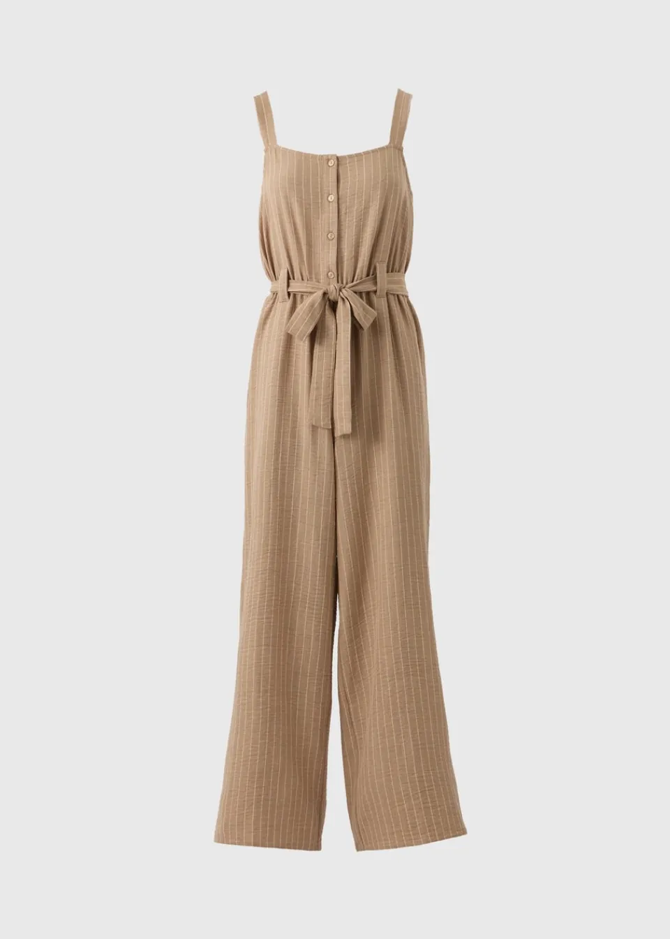 Jumpsuits & Playsuits>Papaya Stripe Button Front Jumpsuit Stone