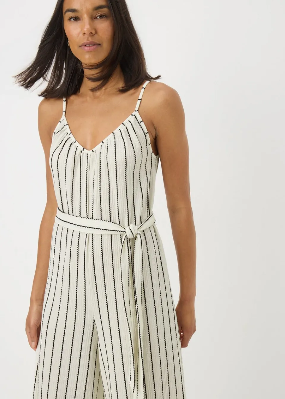 Jumpsuits & Playsuits>Papaya Stripe Wide Leg Jersey Jumpsuit Stone