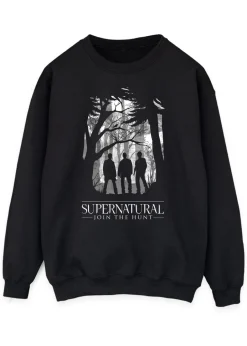 Loungewear>Supernatural Black Poster Art Printed Sweatshirt