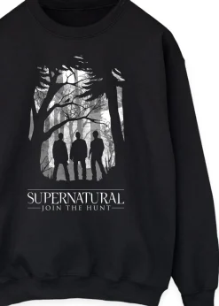 Loungewear>Supernatural Black Poster Art Printed Sweatshirt