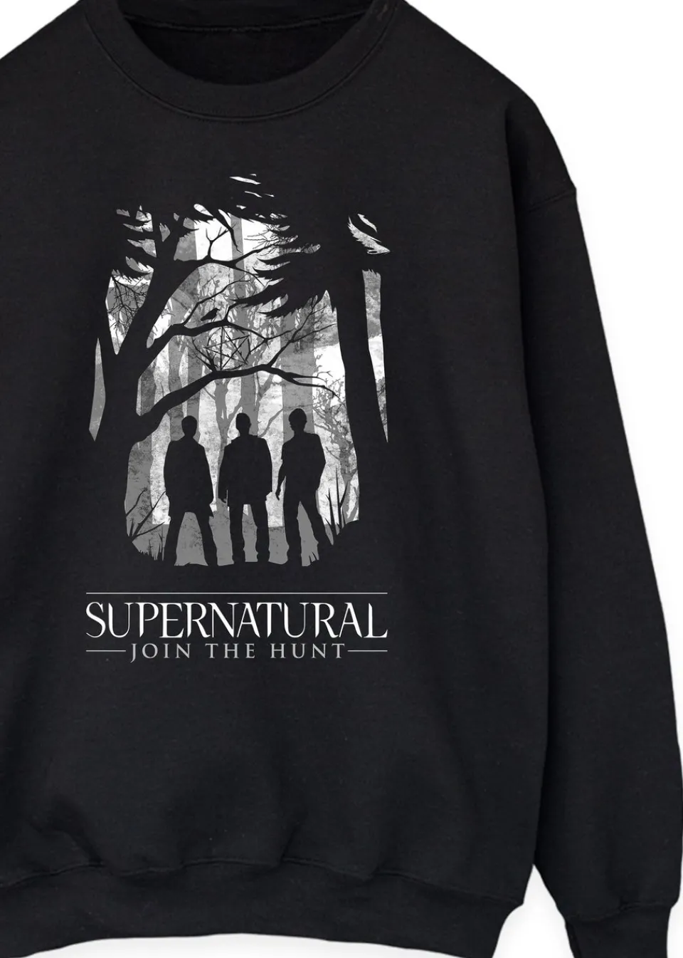Loungewear>Supernatural Black Poster Art Printed Sweatshirt