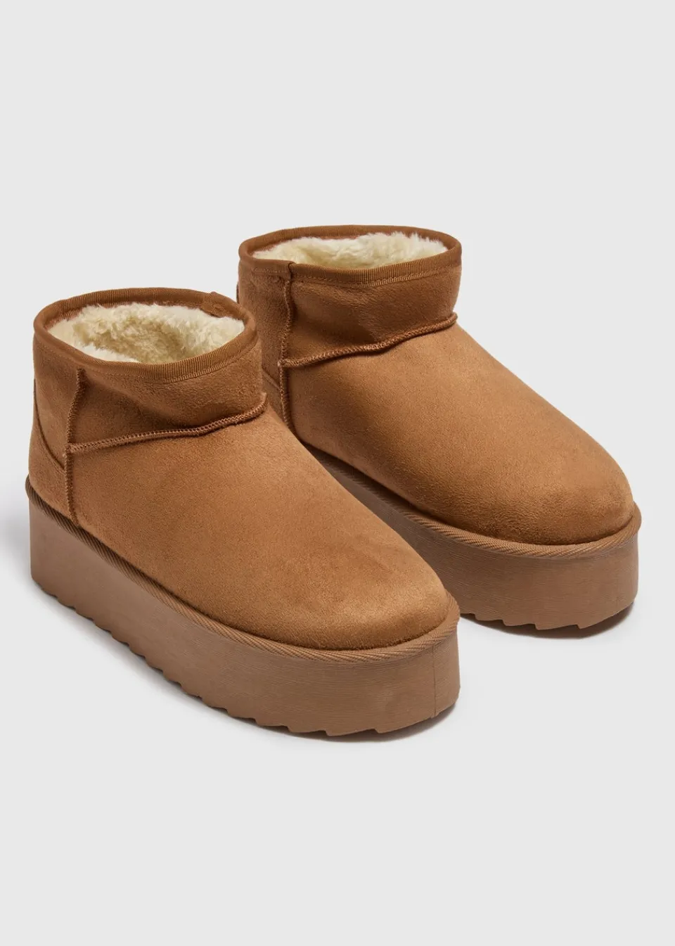 Footwear>Papaya Tan Platform Snug Boots