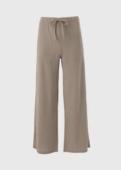 Trousers>Papaya Taupe Co Ord Textured Trousers