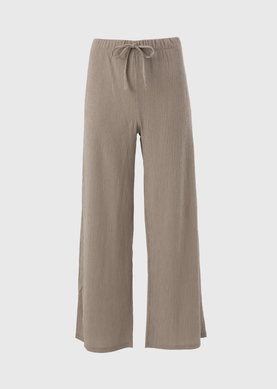 Trousers>Papaya Taupe Co Ord Textured Trousers
