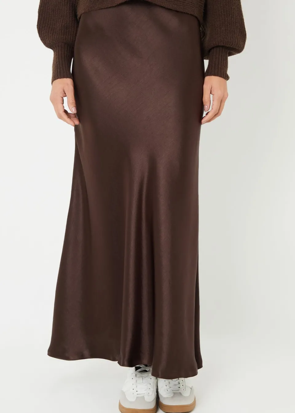 Skirts>Threadbare Chocolate Ariel Satin Maxi Slip Skirt
