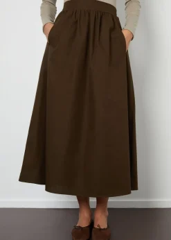 Skirts>Threadbare Chocolate Cotton Maxi Skirt With Pockets
