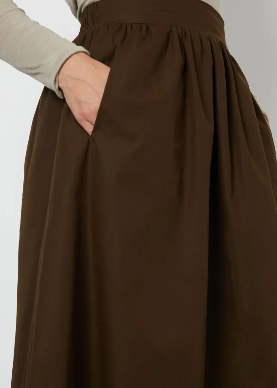 Skirts>Threadbare Chocolate Cotton Maxi Skirt With Pockets