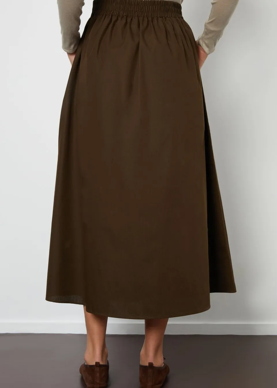 Skirts>Threadbare Chocolate Cotton Maxi Skirt With Pockets