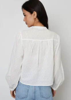 Tops>Threadbare Cream Lace Detail Boho Blouse