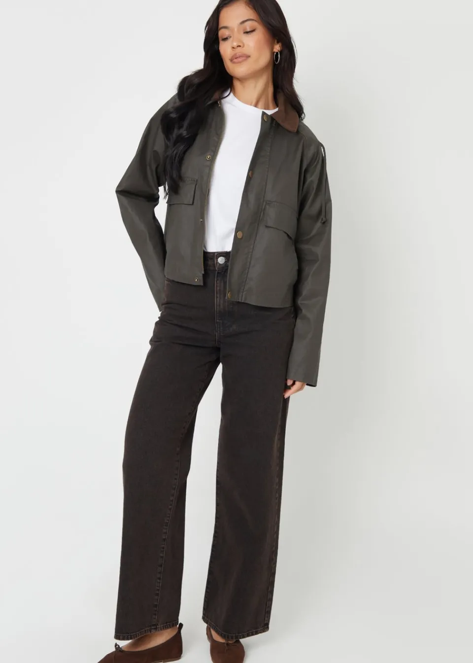 Coats & Jackets>Threadbare Khaki Waxed Jacket with Concealed Hood